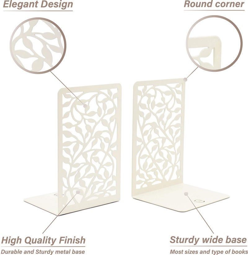 CNK Infinite Leaves Bookends - Metal Set of 2 for Heavy Books, Home Office & Decorative Book Stoppers - Image 4